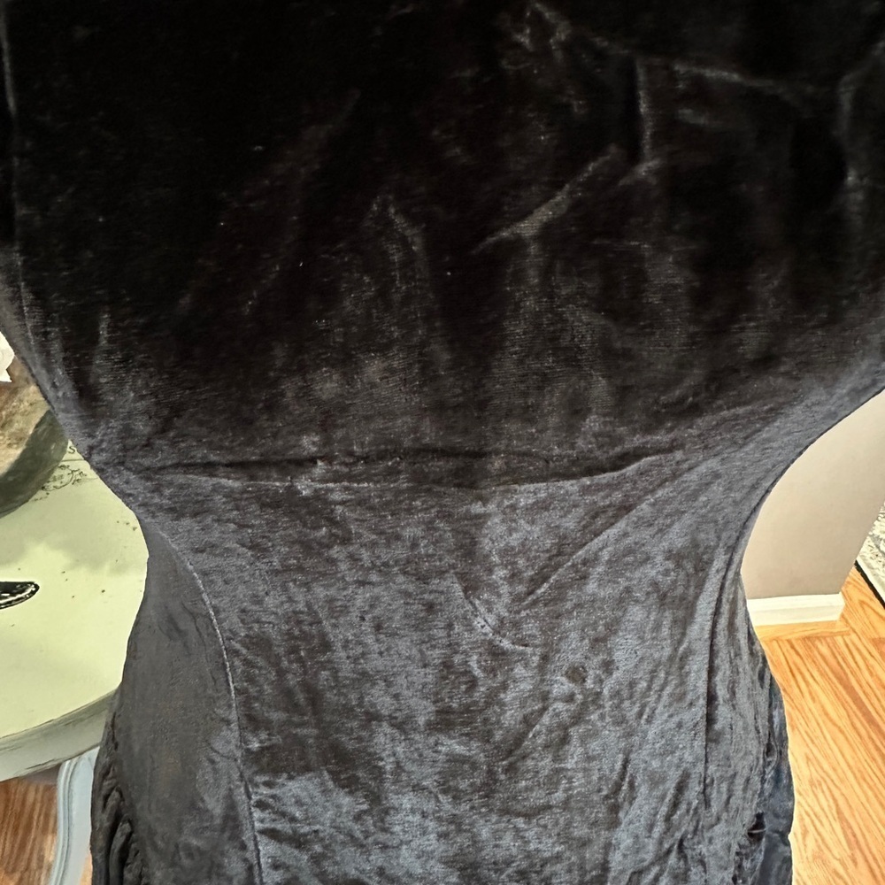 Maeve by Anthropologie Velvet Black Mini Dress Size M - Picture 4 of 14